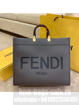Fendi Sunshine Shopper Tote Bag 40cm Calfskin Leather Fall/Winter Collection,  Grey