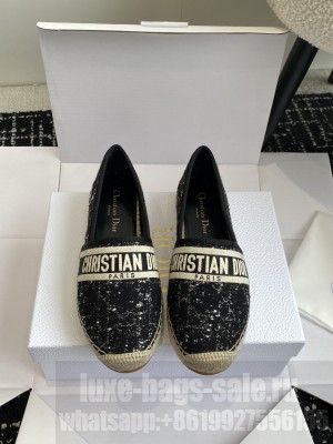 Dior Granville Espadrille Black Cannage Tweed 2025 