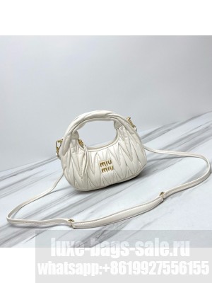 Miu Miu Wander Matelasse Original Sheepskin Mini Bag 5BP078 White