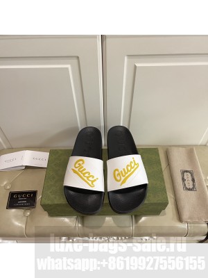 GUCCI Men's Rubber Flat Slide Sandals 03 2021 Collection