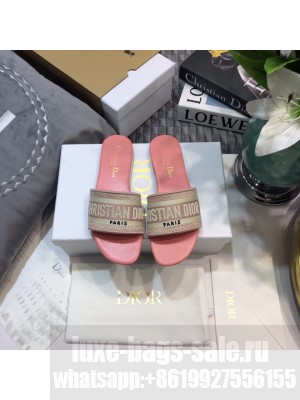 Dior Dway Slide Pink Embroidered Cotton 2023 Collection 08
