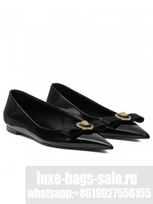 Versace Women's Gianni Ribbon Flats Black