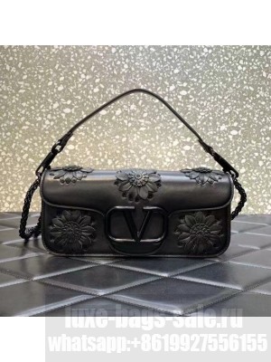 VALENTINO FLORAL TRIM LOCO BAG WB0K30P BLACK