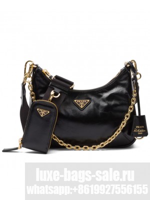 Prada Re-Edition 2005 Leather Bag 1BH204 Black