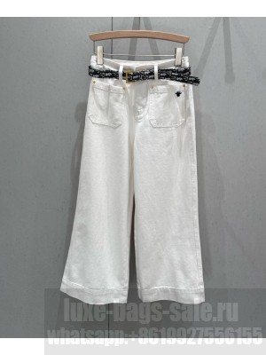 Christian Dior Women's Straight Jeans Cream