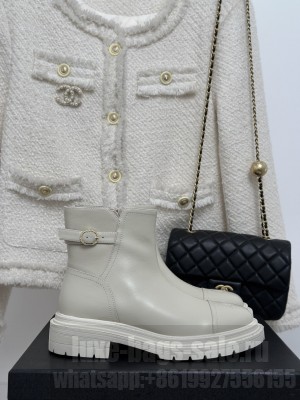 Chanel Calfskin 3.5cm Ankle Boots 2023 White