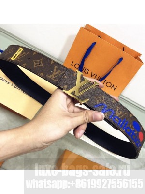 Louis Vuitton Men's LV Logos Initiales 40mm Belt Monogram/Gold 2019 Collection