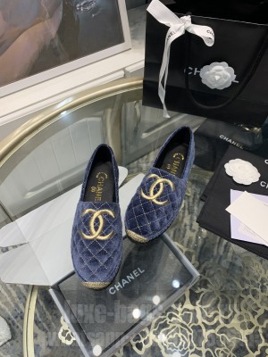 Chanel G32910 Espadrilles Velvet Blue 2021 Collection