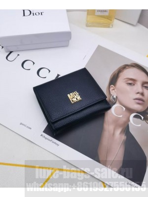 Christian Dior Short Tri-fold Wallet Black