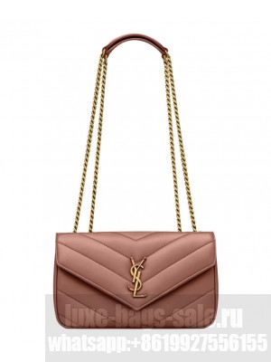 Saint Laurent Loulou Small In Matelasse Lambskin Red