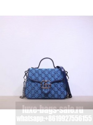 Gucci GG Marmont Multicolor mini top handle bag 583571 blue
