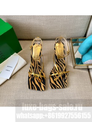Bottega Veneta Stretch Striped Insole Sandals 9cm Gold/Zebra Spring/Summer 2022 Collection