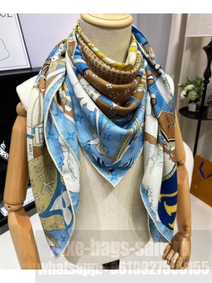 Louis Vuitton Women's LV Journey Square Scarf Blue