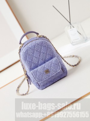 Chanel MINI BACKPACK AP3753 Woolen cloth& Gold-Tone Metal light purple