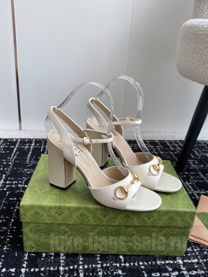 Gucci women's Horsebit 5.5cm/9.5cm Platform sandals White