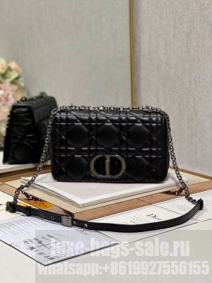 MEDIUM DIOR CARO BAG Supple Cannage Calfskin M9242U black&black
