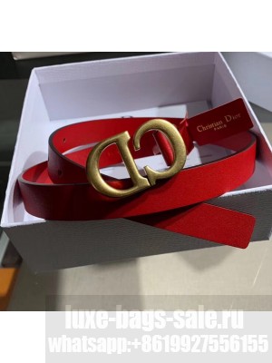 Dior Width 2cm Calfskin Belt With CD Buckle Red 02 2020 Collection