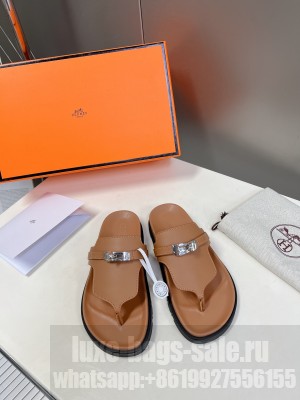 Hermes Unisex Empire sandal brown