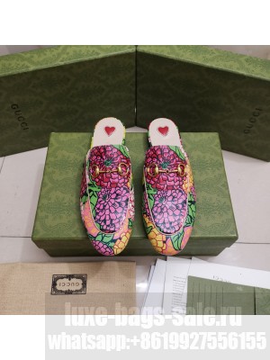 GUCCI PRINCETOWN GG HORSEBIT SLIPPER FLOWER PRINT 03 2021 Collection
