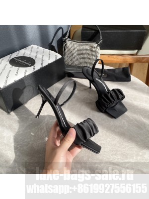 Alexander Wang julie scrunchie slingback heel 7.5cm in satin Black 2022 Collection