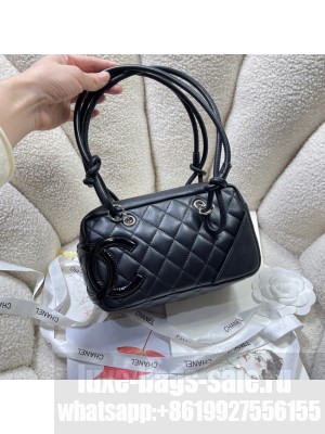Chanel Sheepskin TOP HANDLE BAG AS8012 black&paint
