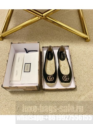 GUCCI GG MATELASSÉ CANVAS ESPADRILLES BLACK 2021 Collection