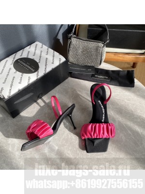 Alexander Wang julie scrunchie slingback heel 7.5cm in satin Pink 2022 Collection