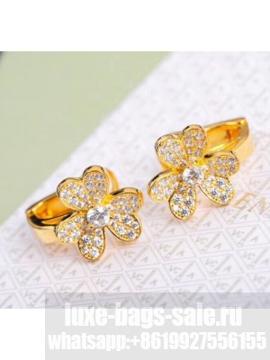 Van Cleef & Arpels Frivole Crystal Earrings Gold 07 2020 Collection