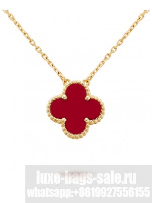 Van Cleef & Arpels Vintage Alhambra Pendant Red
