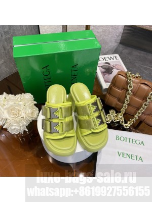 Bottega Veneta Flash Padded Fabric 8cm Mule with Buckle Yellow 2022 Collection