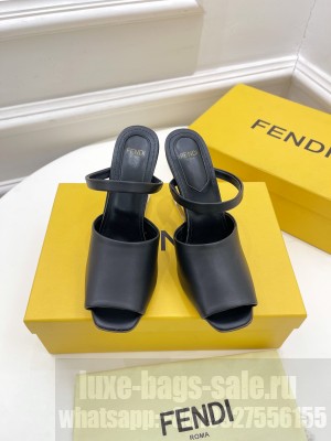 FENDI FIRST 85mm Black leather high-heeled sandals 2022 Collection