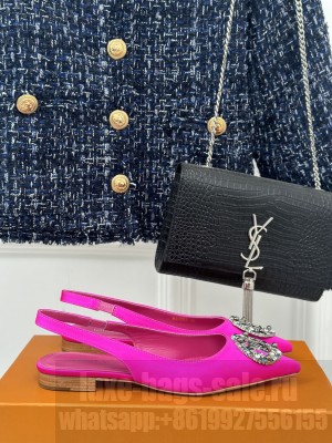 Louis Vuitton LV Initials accessory Satin Slingbacks Flat Pink