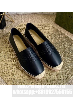 Dior Granville Espadrilles in Black Embossed Lambskin Spring/Summer 2021 Collection