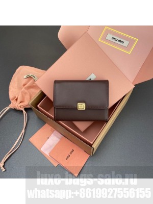 MIU MIU Leather Card pack 5M104 dark brown