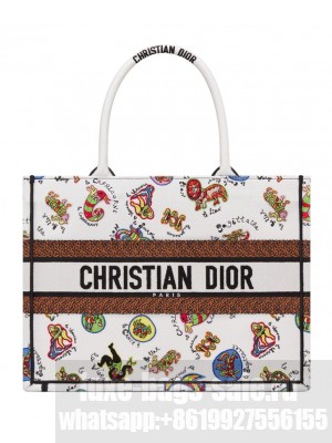 Christian Dior Medium Dior Book Tote White