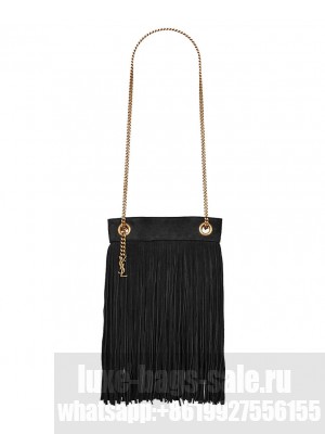 Saint Laurent Grace Small Chain Bag In Suede Black