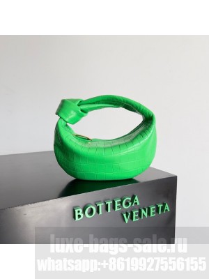 Bottega Veneta Mini Jodie Mini alligator leather top handle bag 717709 green