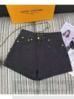 Louis Vuitton Women's Monogram Jacquard Denim Shorts Grey