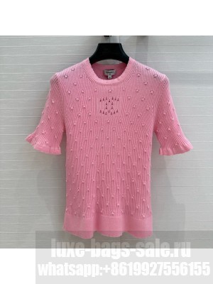 Chanel Short-sleeved Sweater CH031112 Pink 2025
