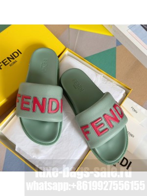 Fendi Unisex Roma Calfskin Flat Slide Sandals 2024 07