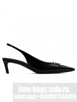 Celine Women's Alma Triomphe Slingback In Glossy Calfskin Black