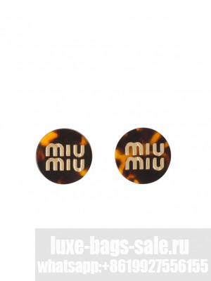 Miumiu Women's Plexiglas Earrings Dark Coffee