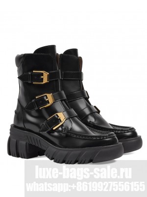 Gucci Women's Ankle Boot With Buckles 663590 Black