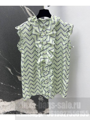 Chanel Women's Sleeveless Silk Shirt Green