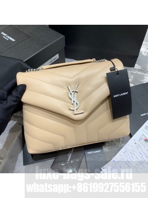 Saint Laurent Loulou Small Bag in "Y" Matelasse Leather 494699 Apricot/Silver Collection