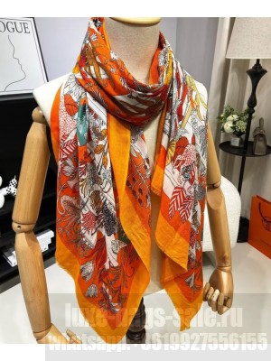 Hermes Women's Precious Paradise Scarf Orange