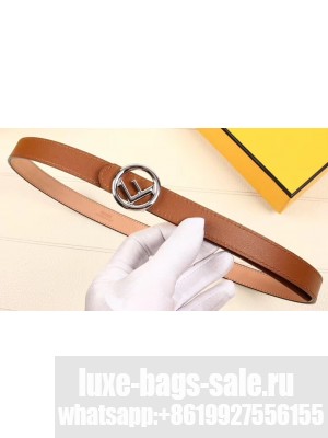 Fendi Width 2cm F is Fendi Logo Round Buckle Belt Brown/Silver