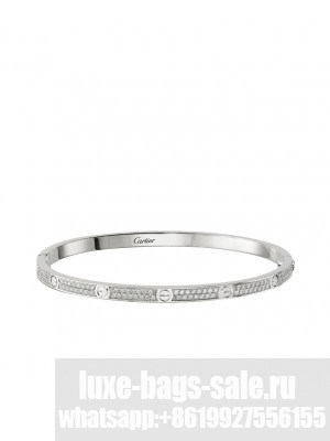 Cartier Love Bracelet,Small Model, Paved Silver