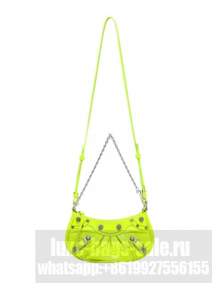 Balenciaga Le Cagole Mini Purse With Chain Metallized Yellow