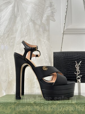 Gucci Women's 135mm heel height with 40mm platform Sandals Black